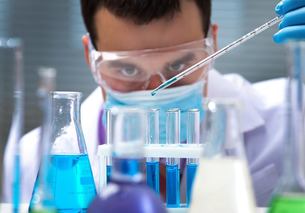 mixing chemicals